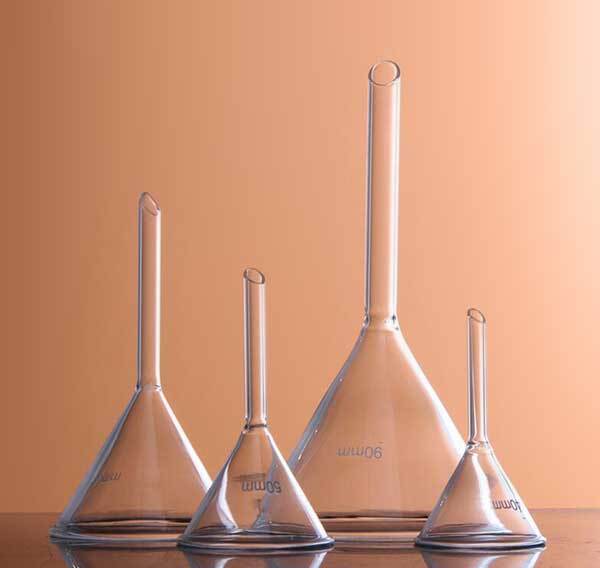 40mm – 150mm Transparent Glass Funnel w/ Short Stem Laboratory Glassware
