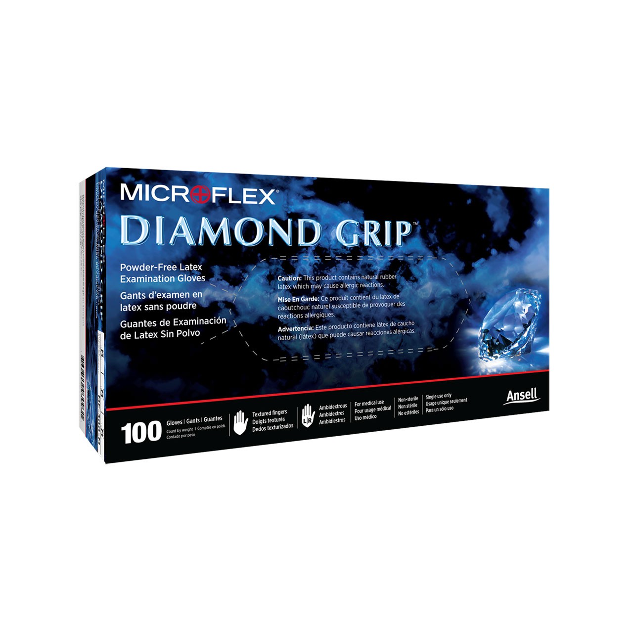 Microflex MF-300M Diamond Grip Powder Free Latex Gloves – Medium
