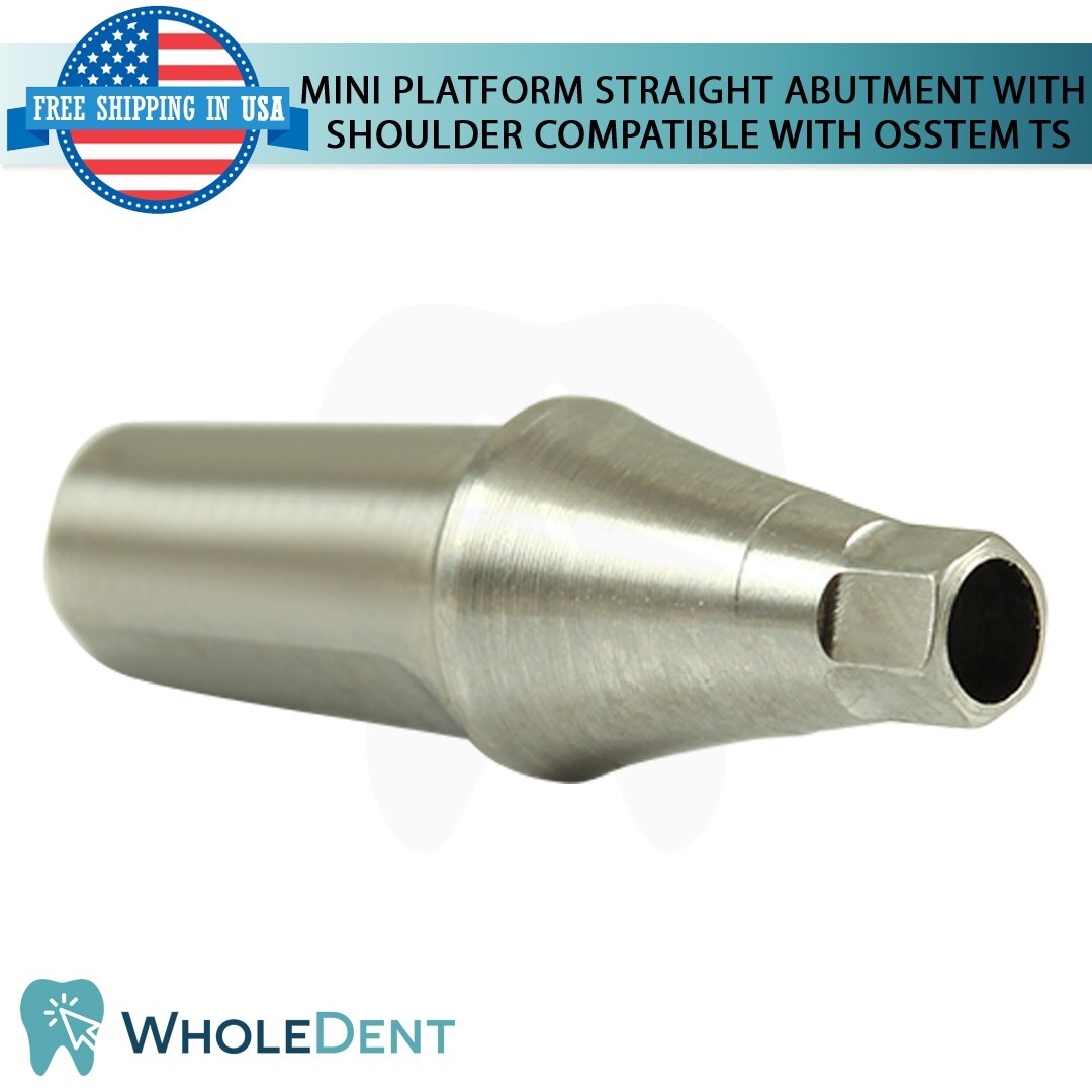 5x Mini Straight Abutment With Shoulder Titanium Dental Osstem® TS Compatible