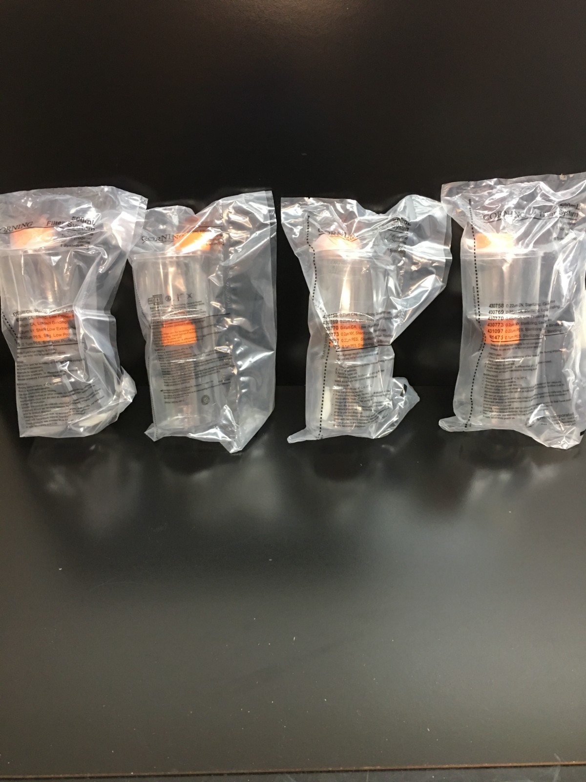 CORNING REF 431097 Vaccum Filter Bottle System 500mL Neck 0.22um Lot 4 PCS