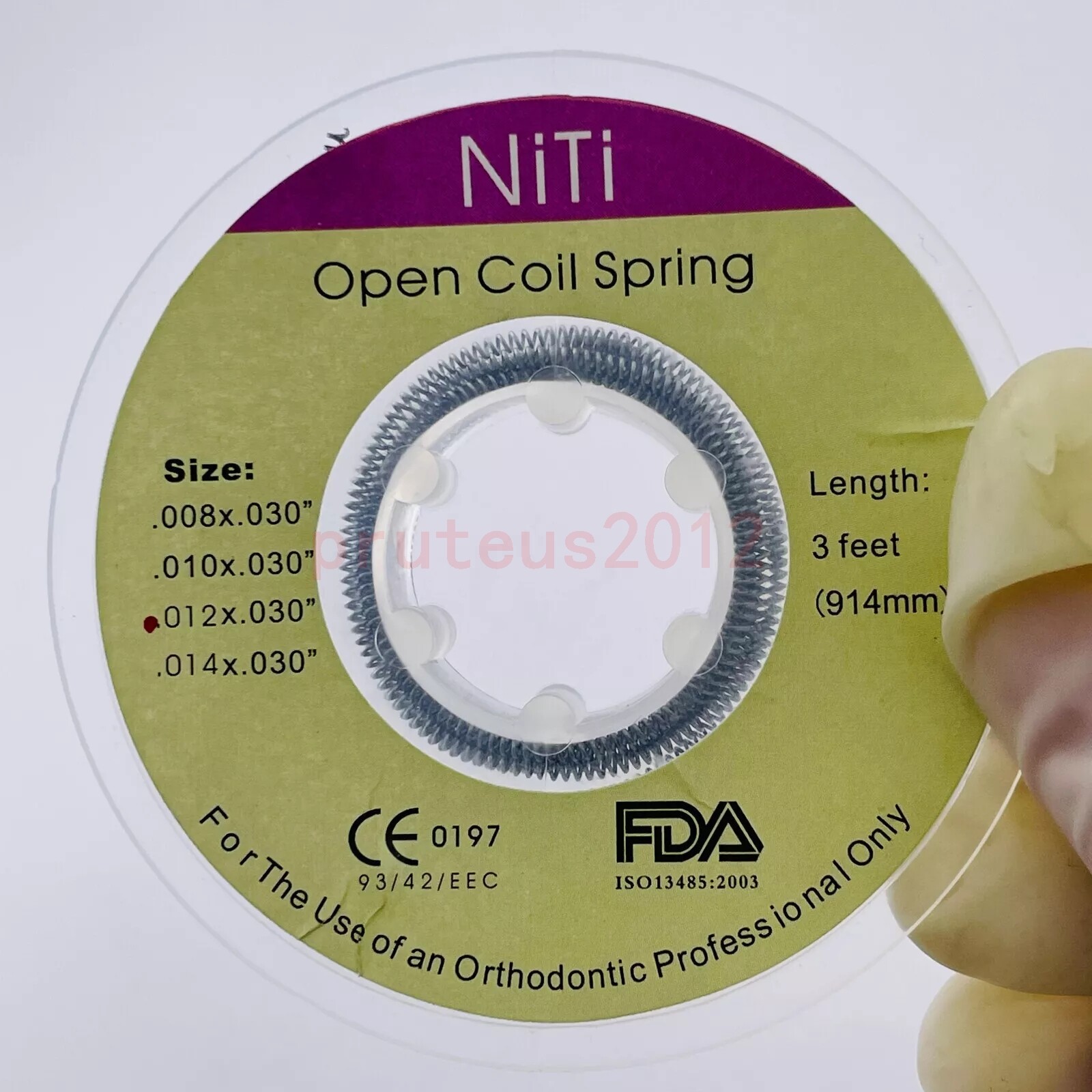 Dental Orthodontic Niti Open Coil Spring Spool Dia.012 *030 ” inch 914mm 1 Roll