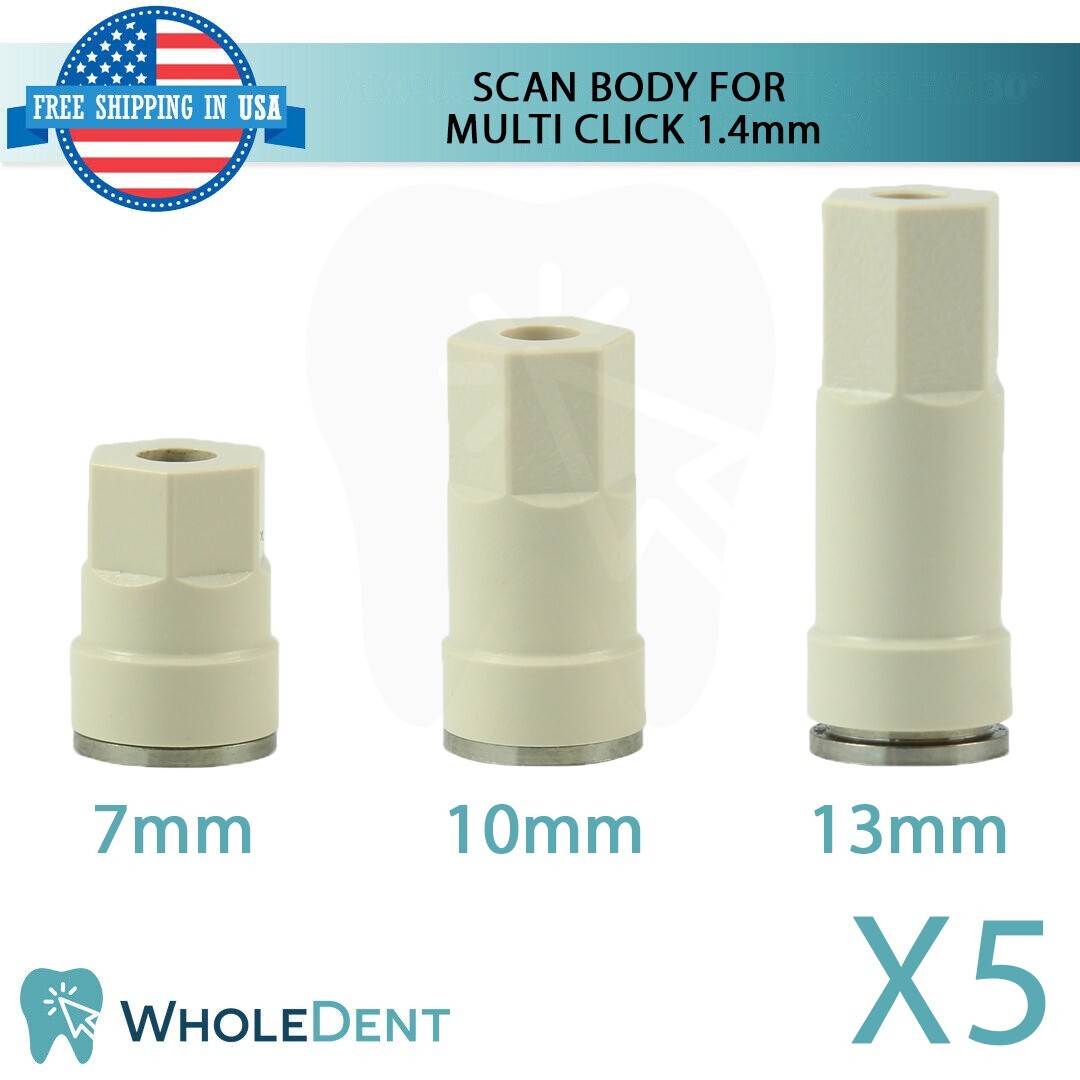 5X Cad/Cam Peek Body Scan L 7.0mm1.0mm13.0mm For Multi Unit 1.4mm Abutment