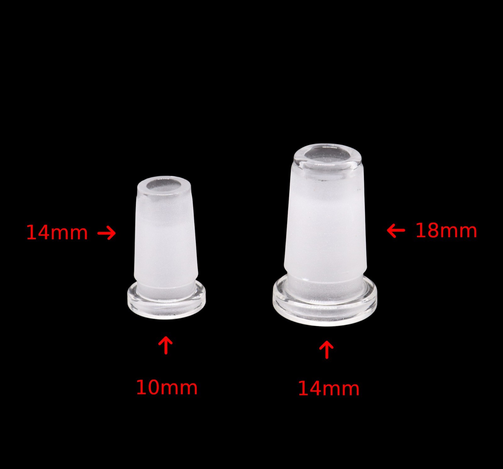 18mm Male to 14mm Female + 14mm Male to 10mm Female | Glass Expander Reducer