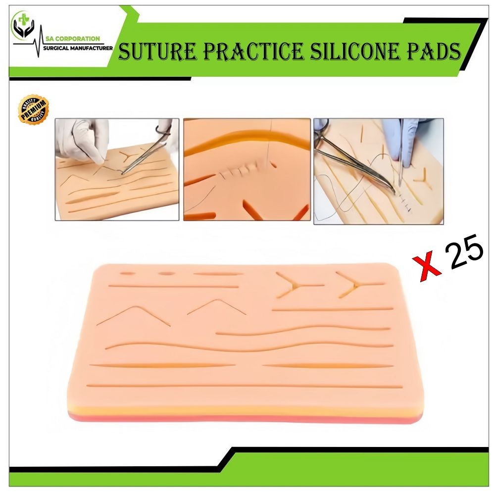 25 Pcs Medical Skin Suture Practice Silicone Pad Wound Simulated Surgical Kit