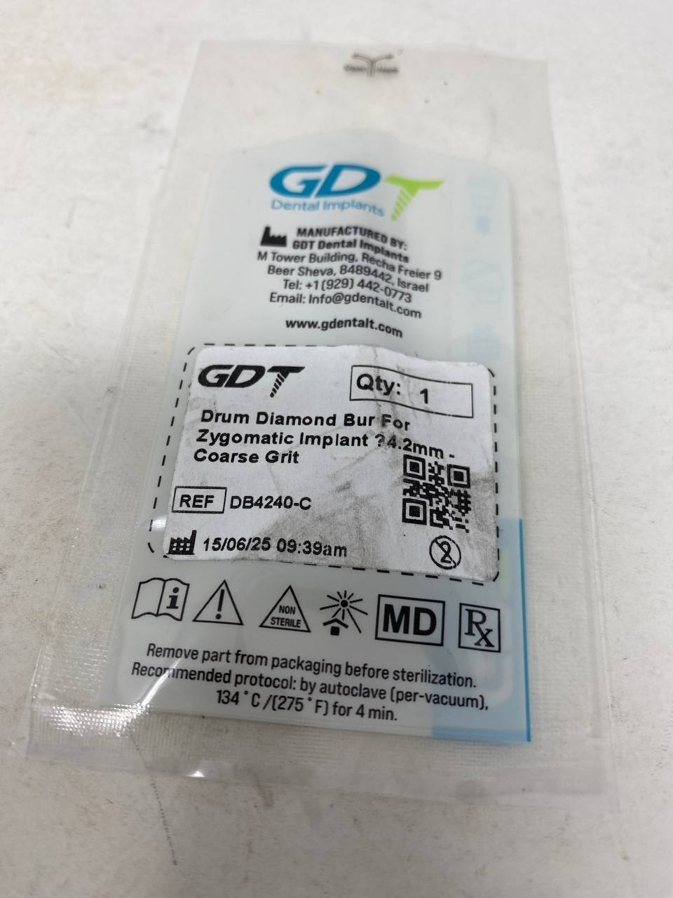 GDT Diamond Drum Bur Ø4.2mm For Zygomatic Dental Fixture Coarse Grit New