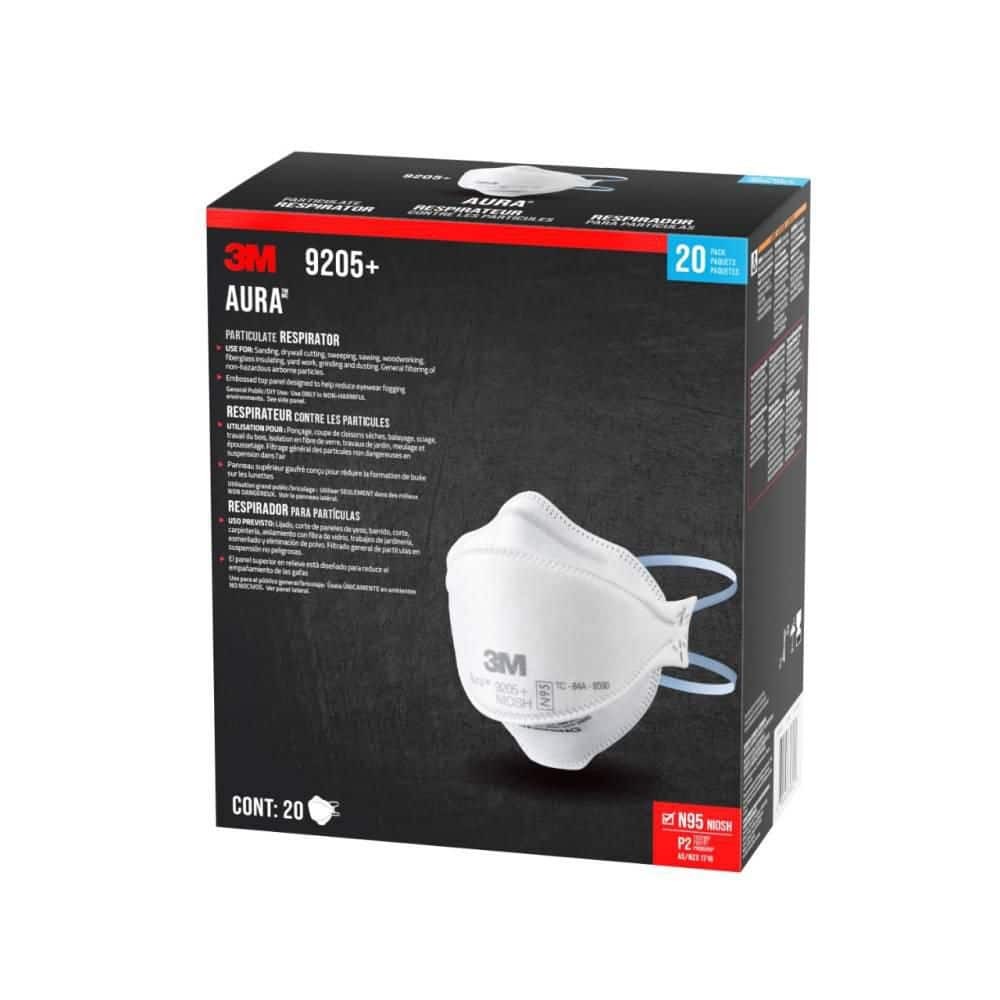 3M 9205+ N95 Aura Particulate Disposable Respirator Foldable (20-Pack)