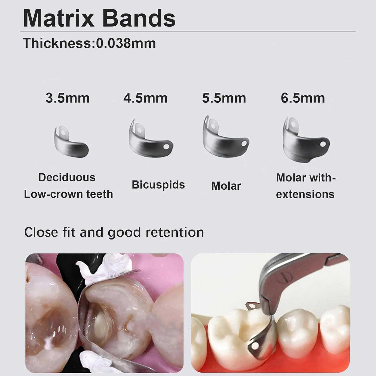 Dental Sectional Contoured Matrice Matrix Bands Ring Fit Palodent V3 Garrison