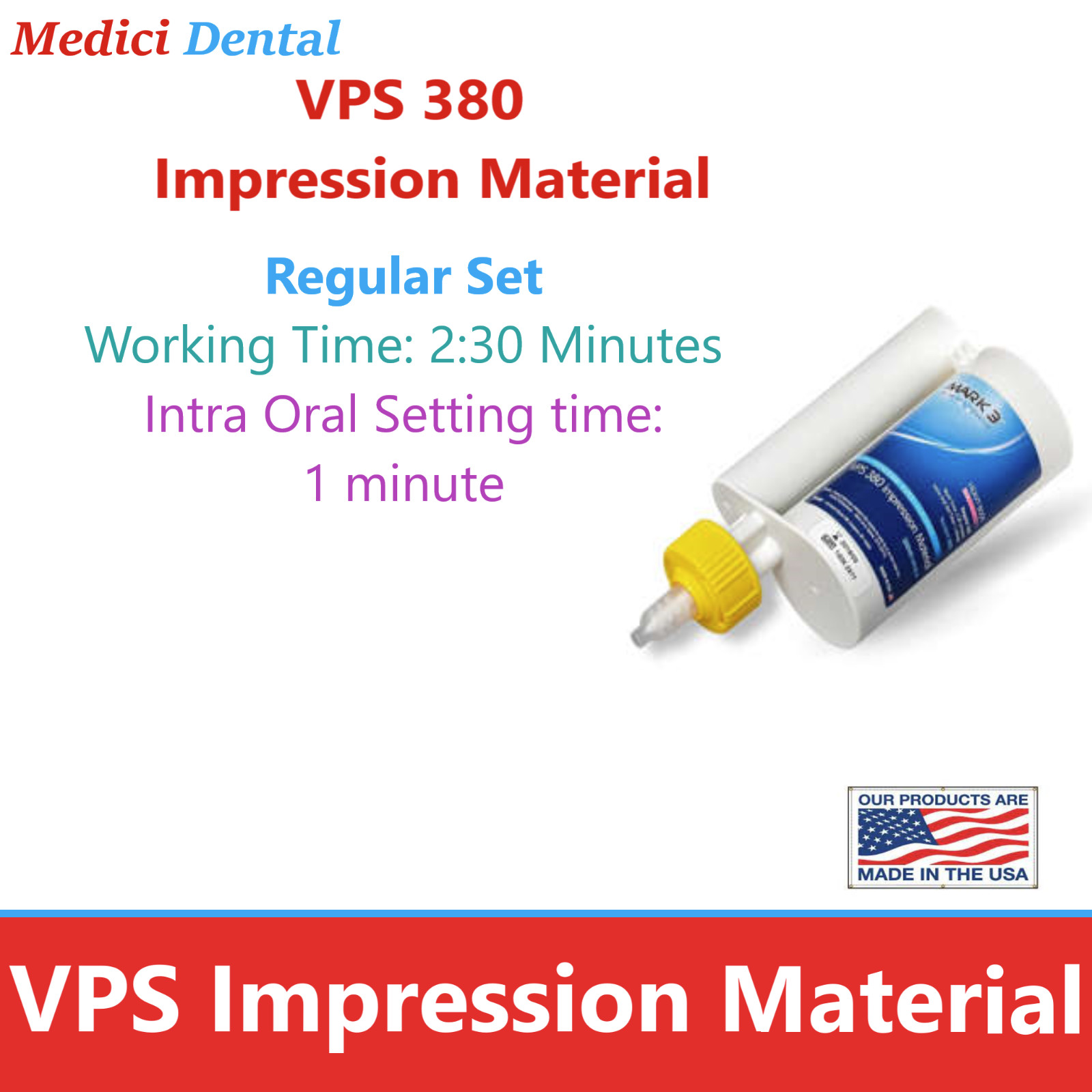 Dental eXact VPS 380 Impression Material Monophase Regular Set Mint 1 or 2/pk.