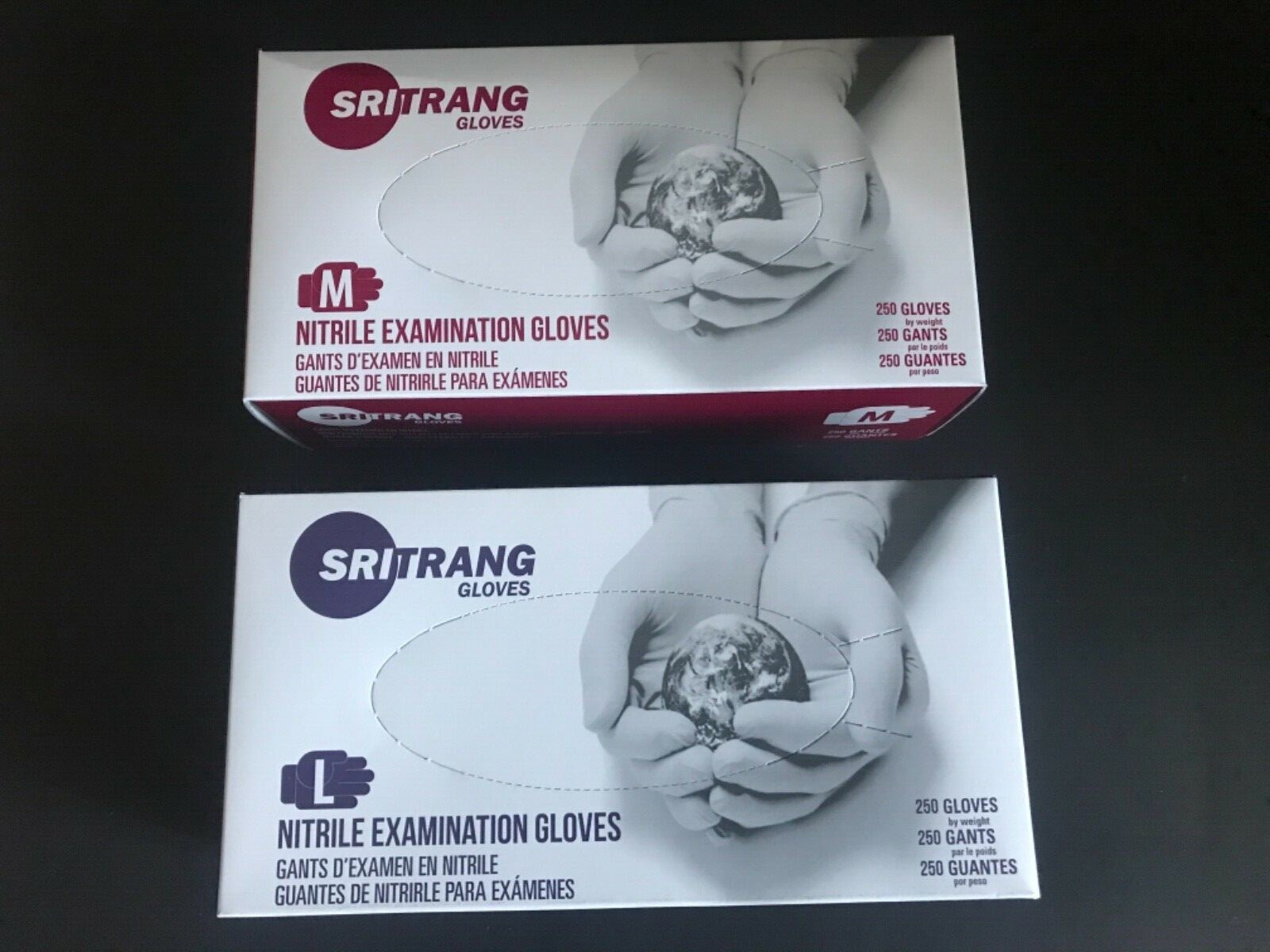 250 Count Box – Blue Nitrile Exam Gloves Size Medium or Large Powder Free 3 Mil