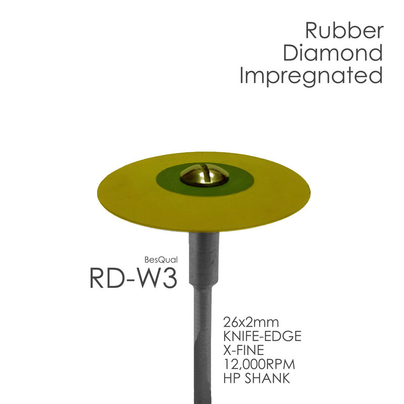 Dental Lab Diamond Rubber Wheel RD-W3 X-Fine Grit for zirconia porcelain metals