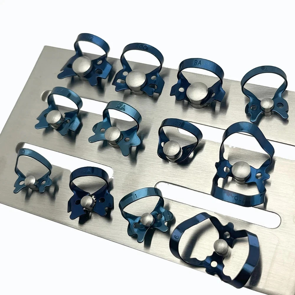 Endodontic Rubber Dam Clamp With Sliver Tray Dental Lab Instruments 12pcs/Kit