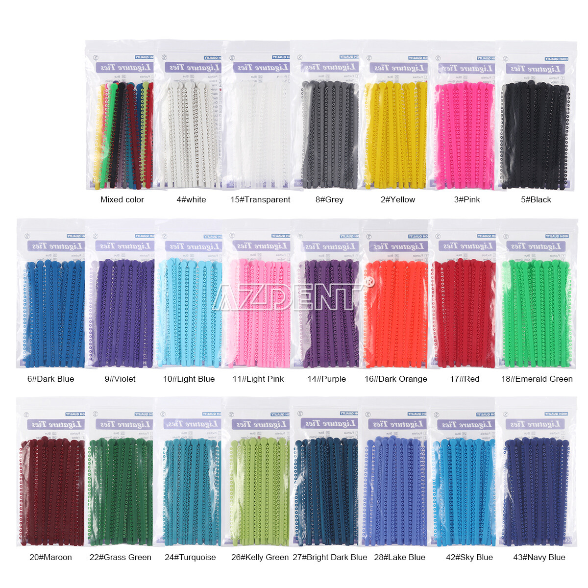 1000pcs Dental Orthodontic Elastic Ligature Ties Bands for Brackets 23 Colors