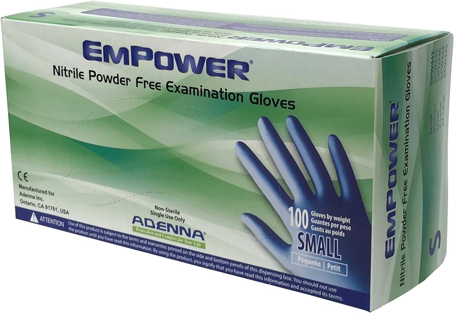 Epw442 Empower 8 Mil Nitrile Powder Free Exam Gloves blue Small Box Of 100