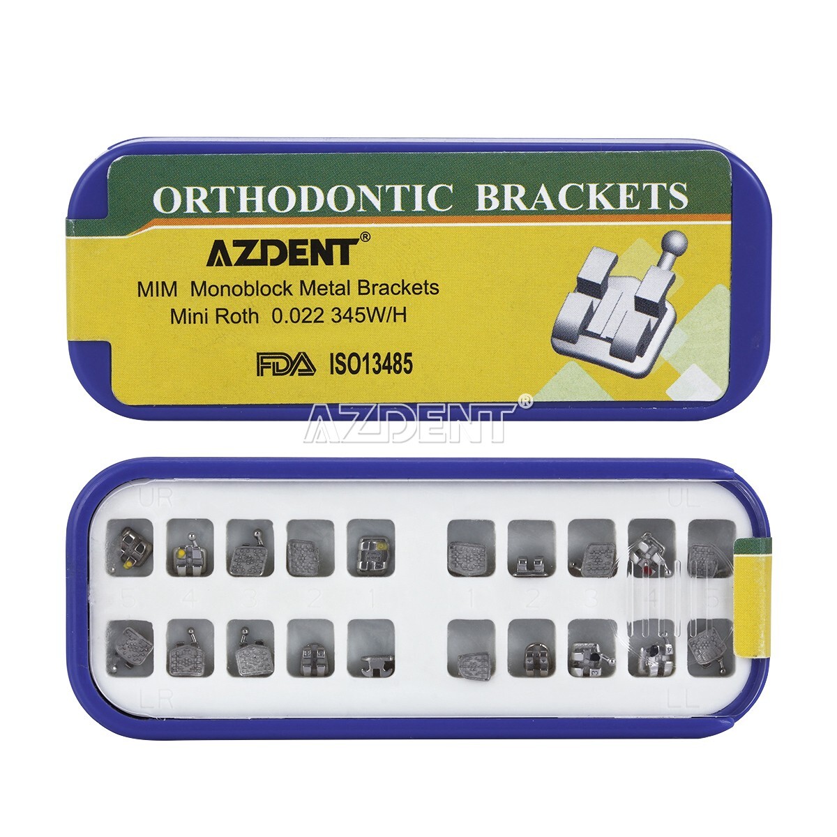 10X Dental Orthodontic Brackets Braces MIM Mini Roth.022 345 Hooks AZDENT USA