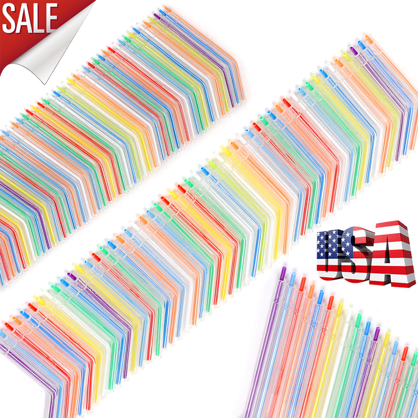 100*Dental Disposable Spray Nozzle Tips For 3-Way Air Water Syringe Mix-Color