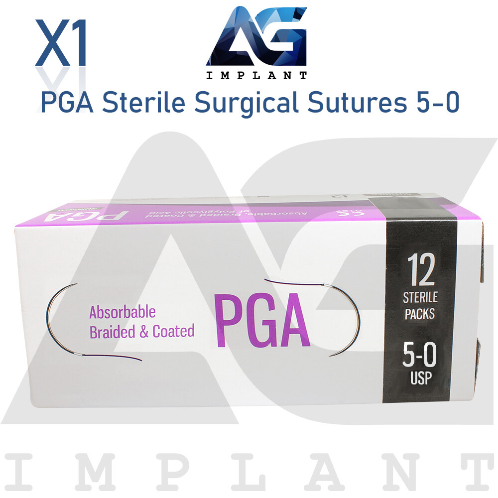5-0 PG A Sterile Training 75cm Sutures Violet Braided 12pcs Box