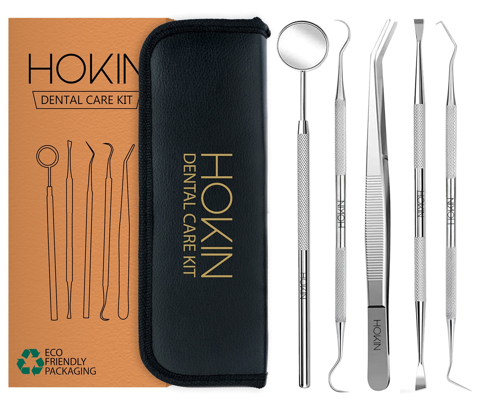 Dental Tools by HOKIN Plaque Remover Teeth 1 Count (Pack of 5), Silver