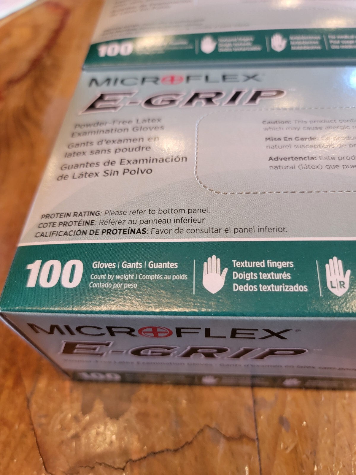 Microflex L973 E-Grip Natural Powder Free Latex Gloves, L Large 2pk