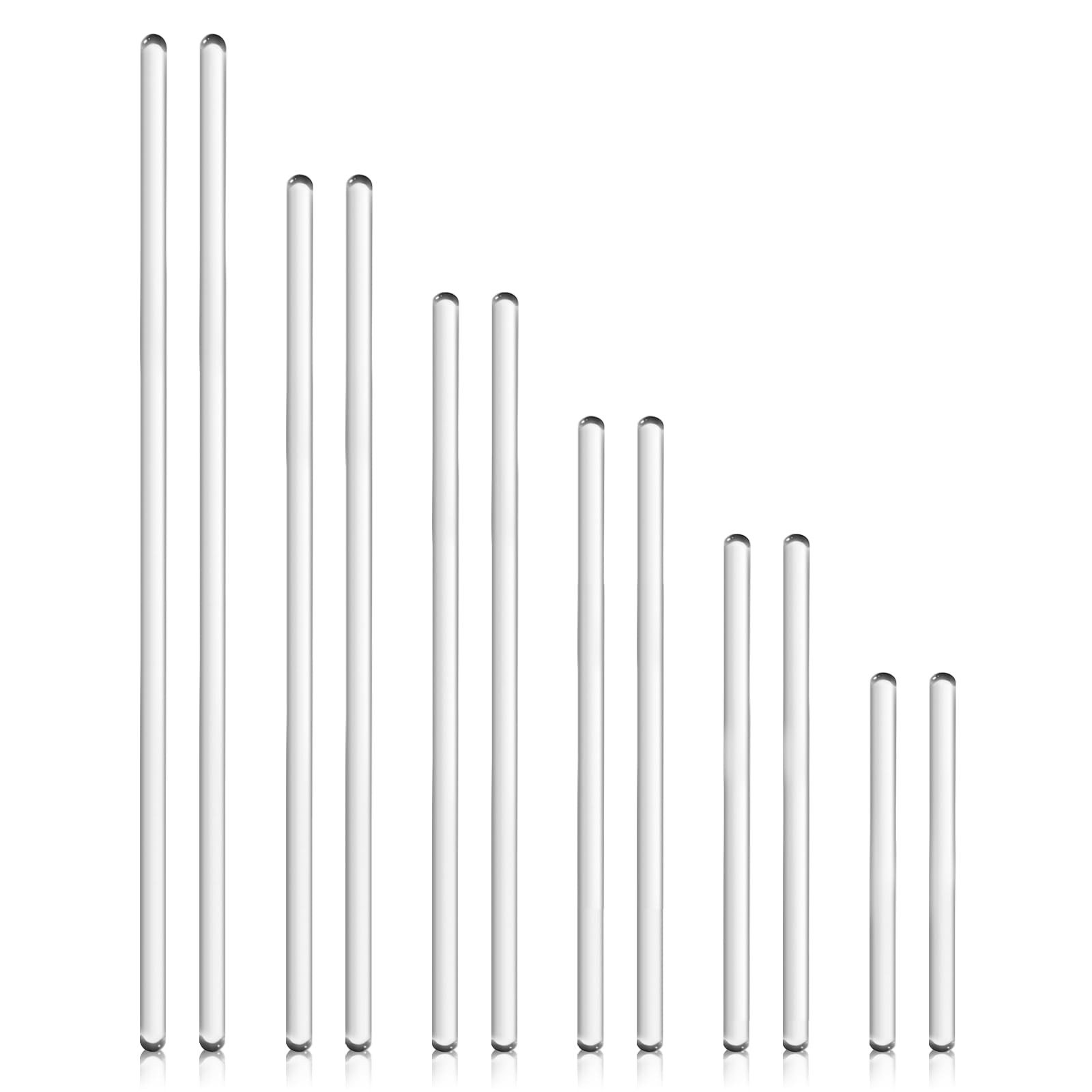 12PCS Glass Stirring Rod Stir Stick with Both Ends Round – 15.8″ 13.8″ 12″…