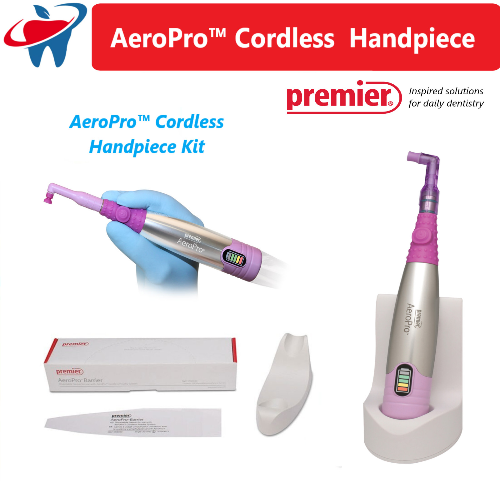 Premier Dental AeroPro Hygiene Prophy Handpiece Cordless Basic Kit 1 Yr warranty