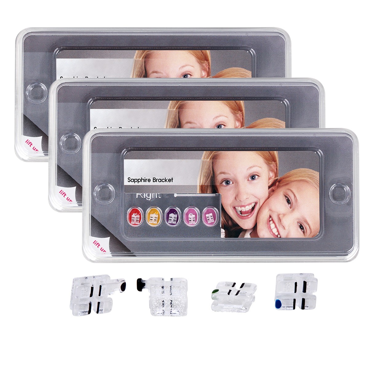 Dental Orthodontic Sapphire Bracket Buccal Tubes Mini Roth/MBT.022 Hooks 3-4-5