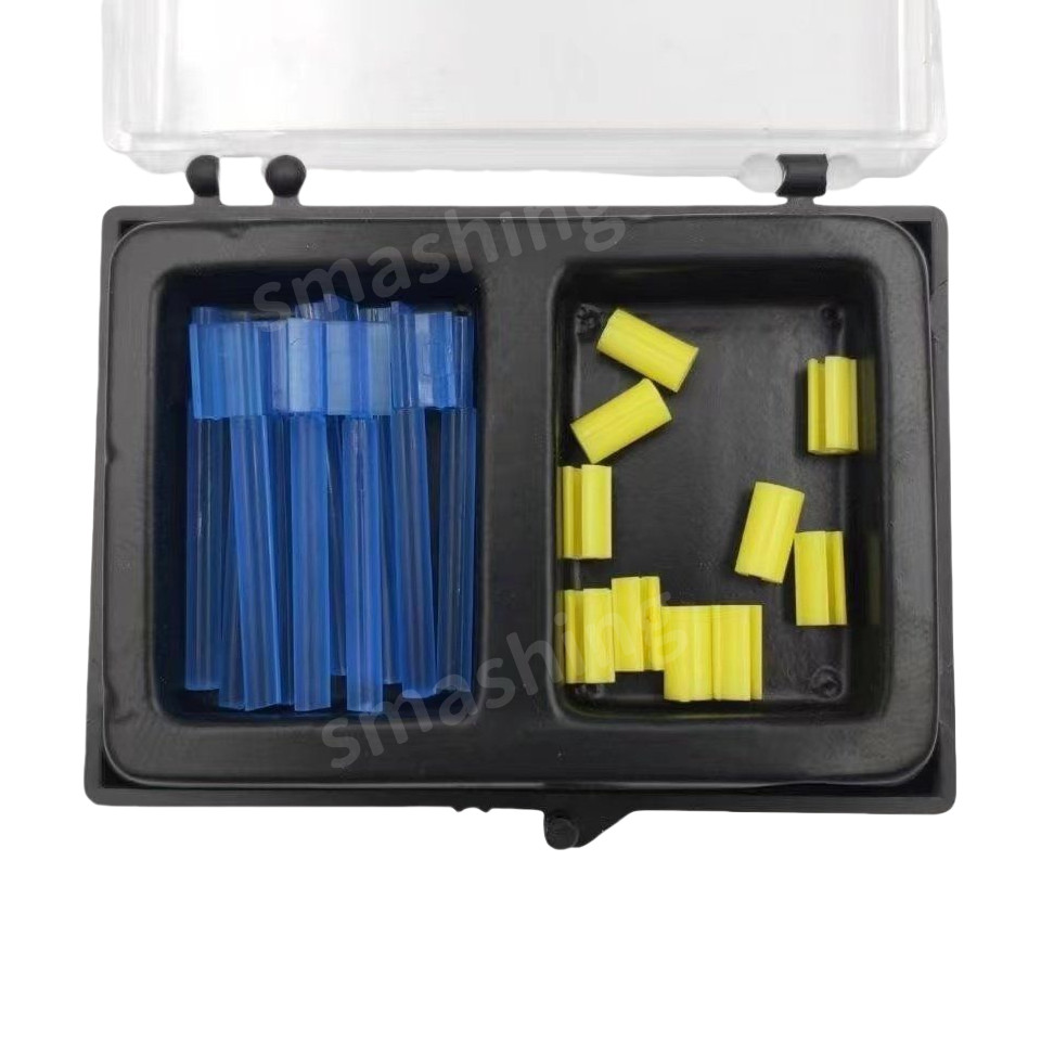 10Pcs Dental Blue Bar Clips Bolt Cap Overdenture Female Riders Attachment Rider