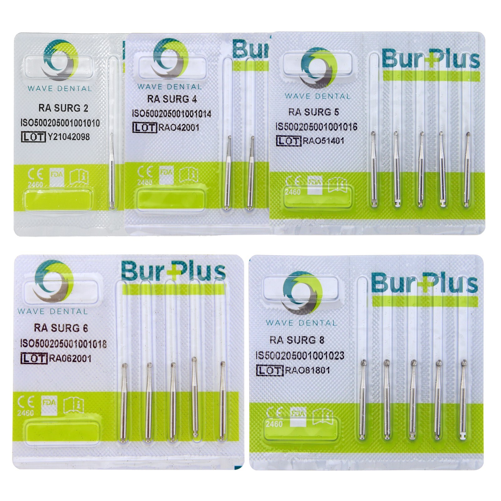 Wave Dental Latch Surgical Burs Carbide Round Burr RA SURG 2 4 5 6 8 Low Speed