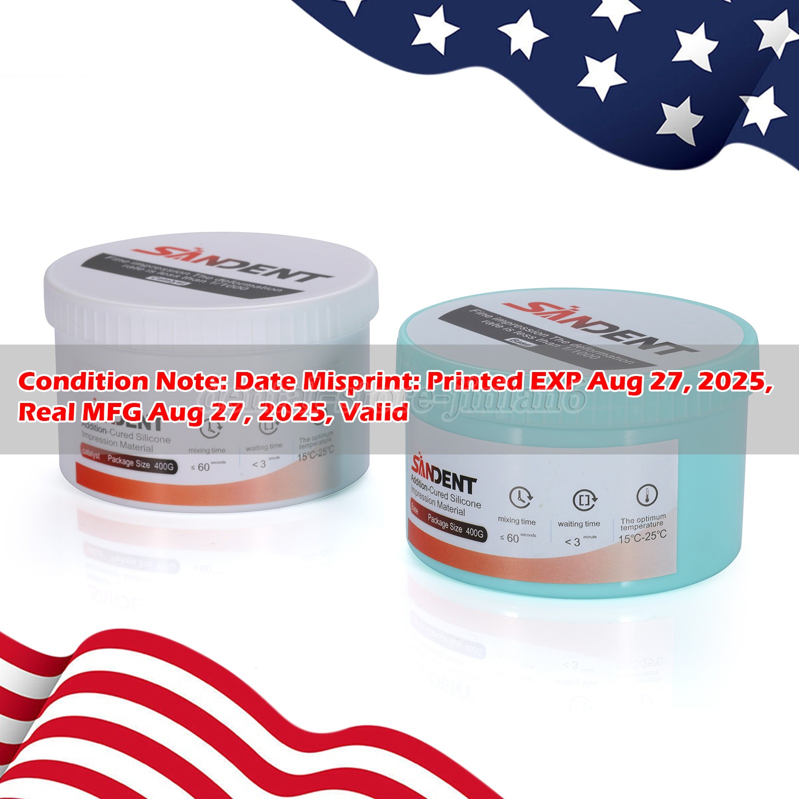 Dental Putty PVS VPS Impression Material Base Normal Set 2 x 400g