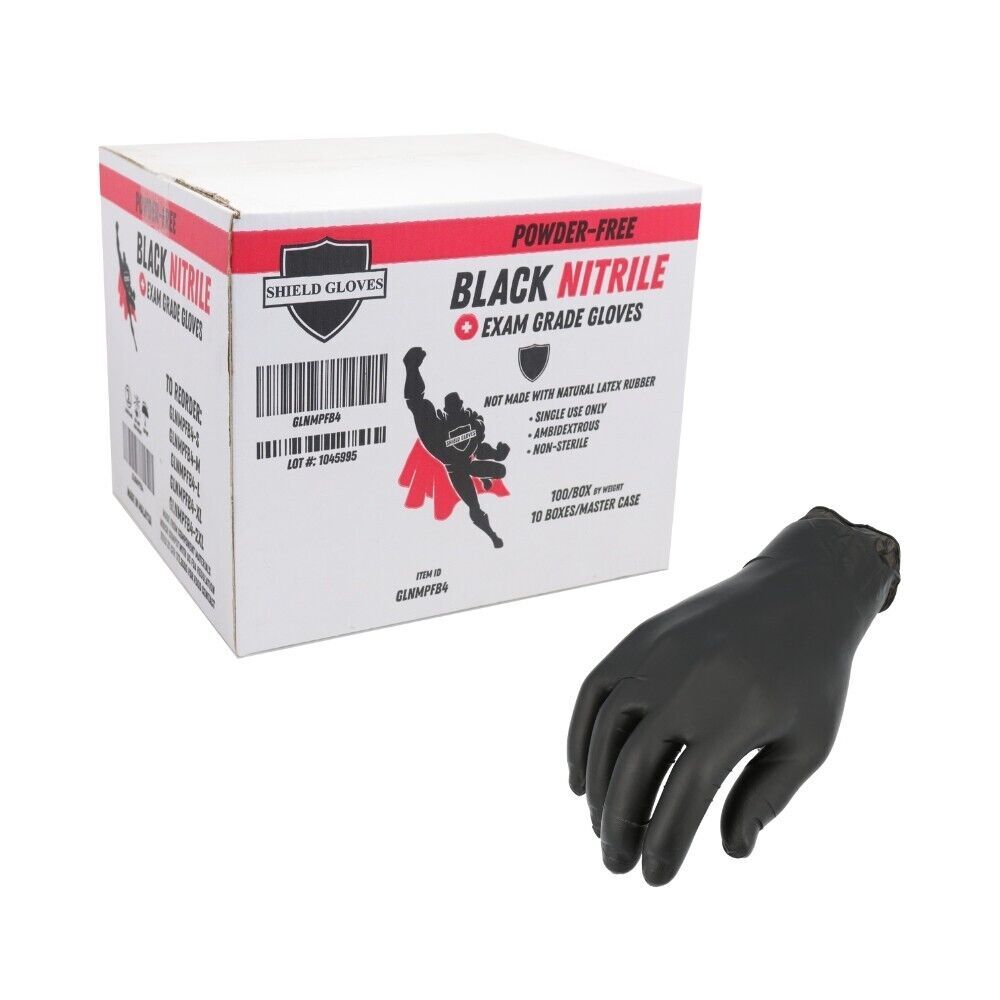 Medium 4 MIL Textured Black Nitrile Exam Powder-Free Gloves Latex Free 72000 Pcs
