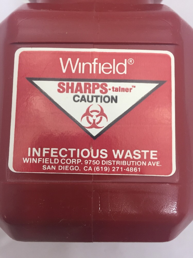 NEW LOT OF 3 WINFIELD 1 QT Biohazard Sharps-Tainer Red #158 w/Needle Remover Lid