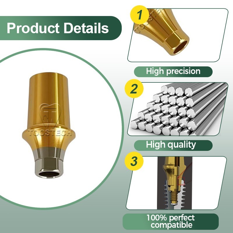 Titanium straight abutment Ti cemented abutment compatible Nobel Biocare RP NP