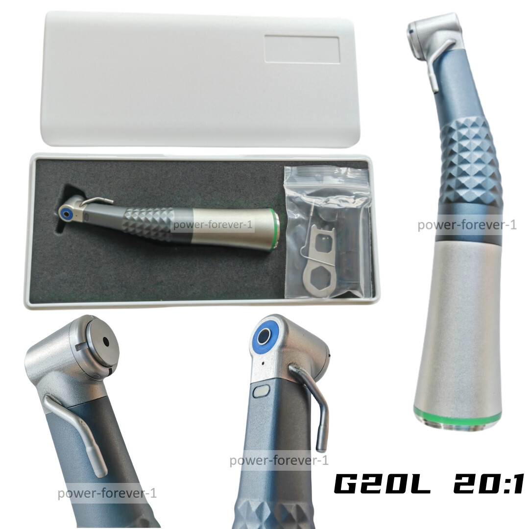 20:1 Dental Low Speed Handpiece Fiber Optic DLC Ti Coat Clean Head Double Seal