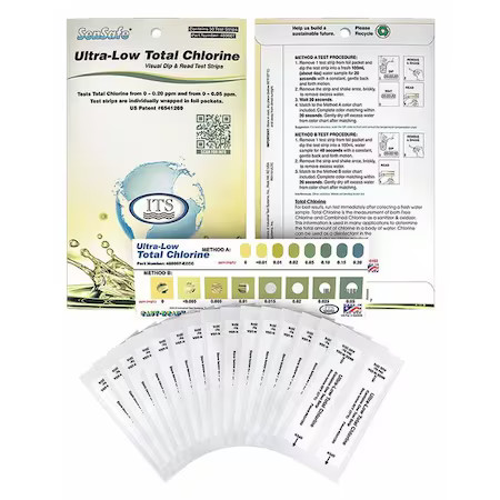Industrial Test Systems 480007 Test Strip, Ultra-Low Total Chlorine, Pk30