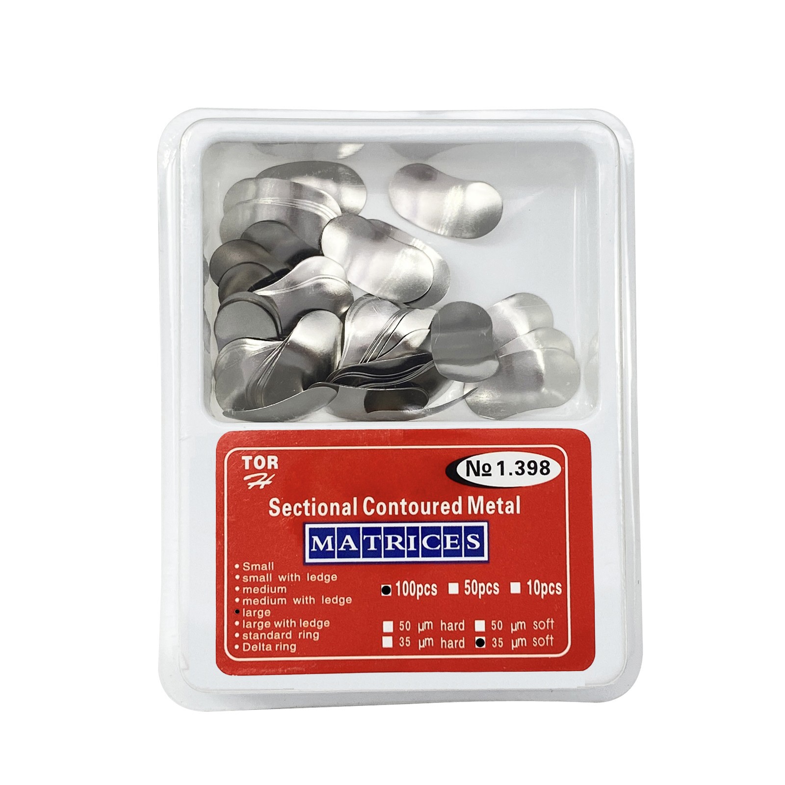 TOR VM Dental Sectional Contoured Matrices Refill Matrix Band Large Medium Small