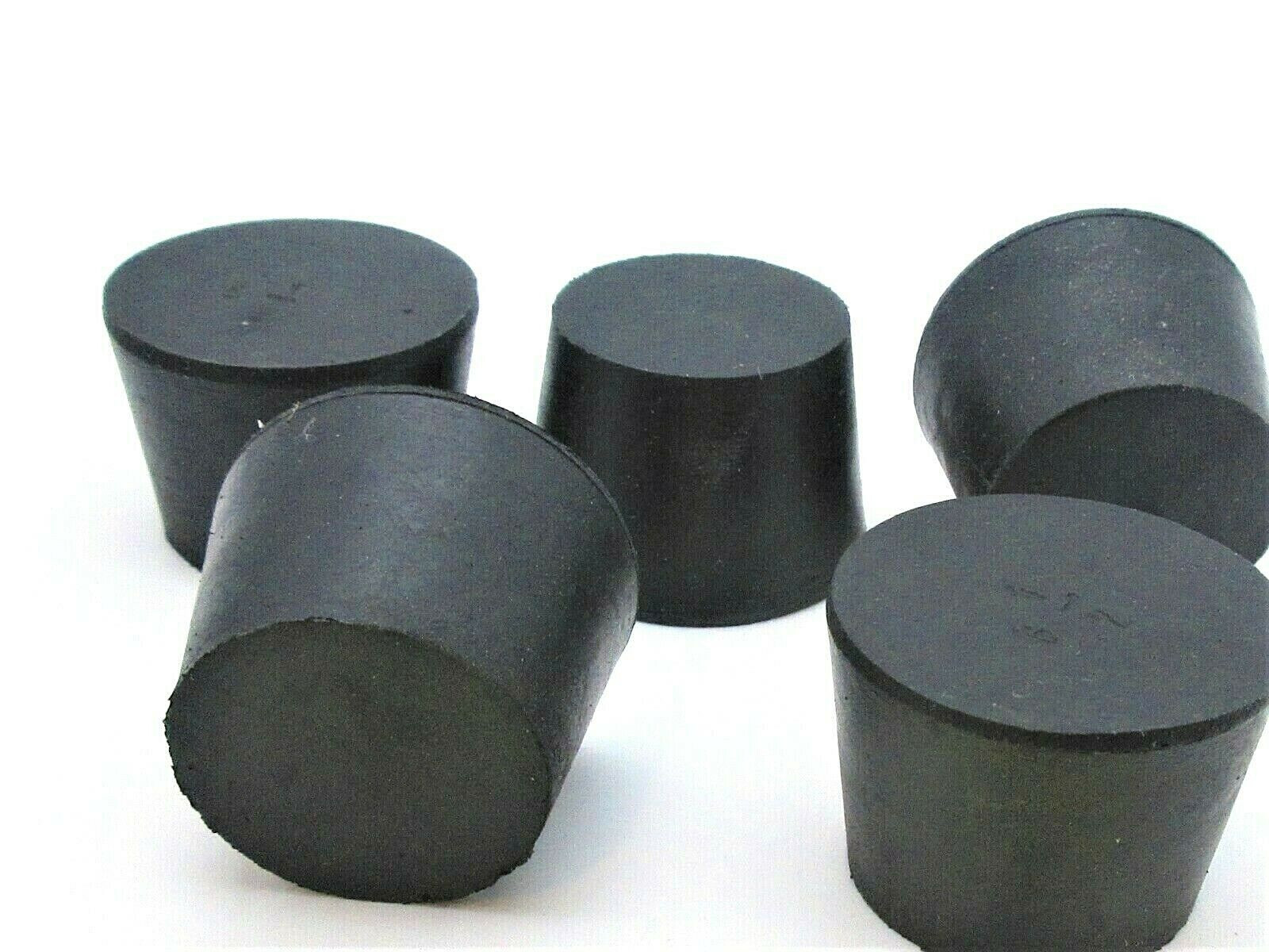 1 1/4″ Solid Black Rubber Stoppers Tapered Plug Bung Plug Various Pack Sizes