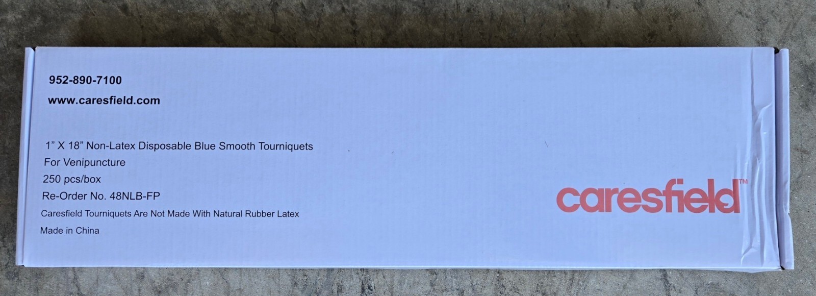 Caresfield 1″ x 18″ non-latex disposable Blue Smooth tourniquet NEW (19B)