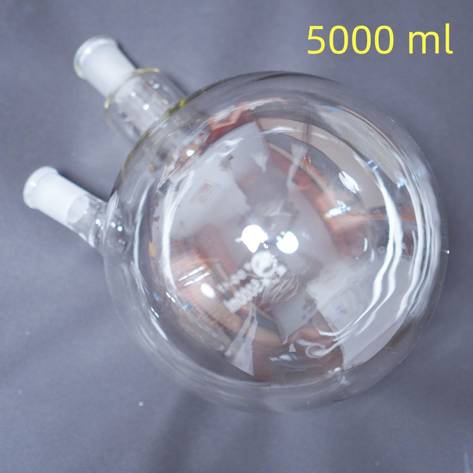 Lab glass round bottom boiling flask 2-neck 24/40 joints 5000 ml 2000 ml 24/40