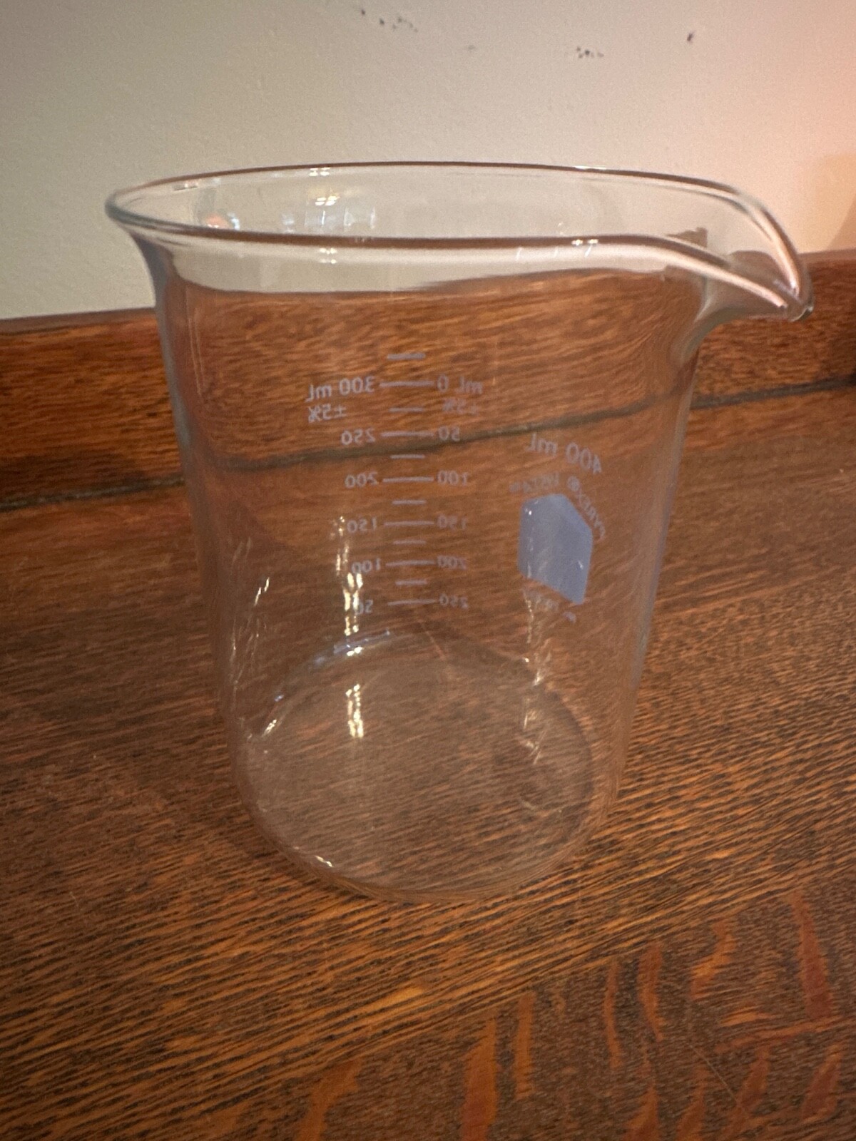 Corning Pyrex 400mL Griffin Beaker Glass Vista Flat Bottom w/Measuring No 70000