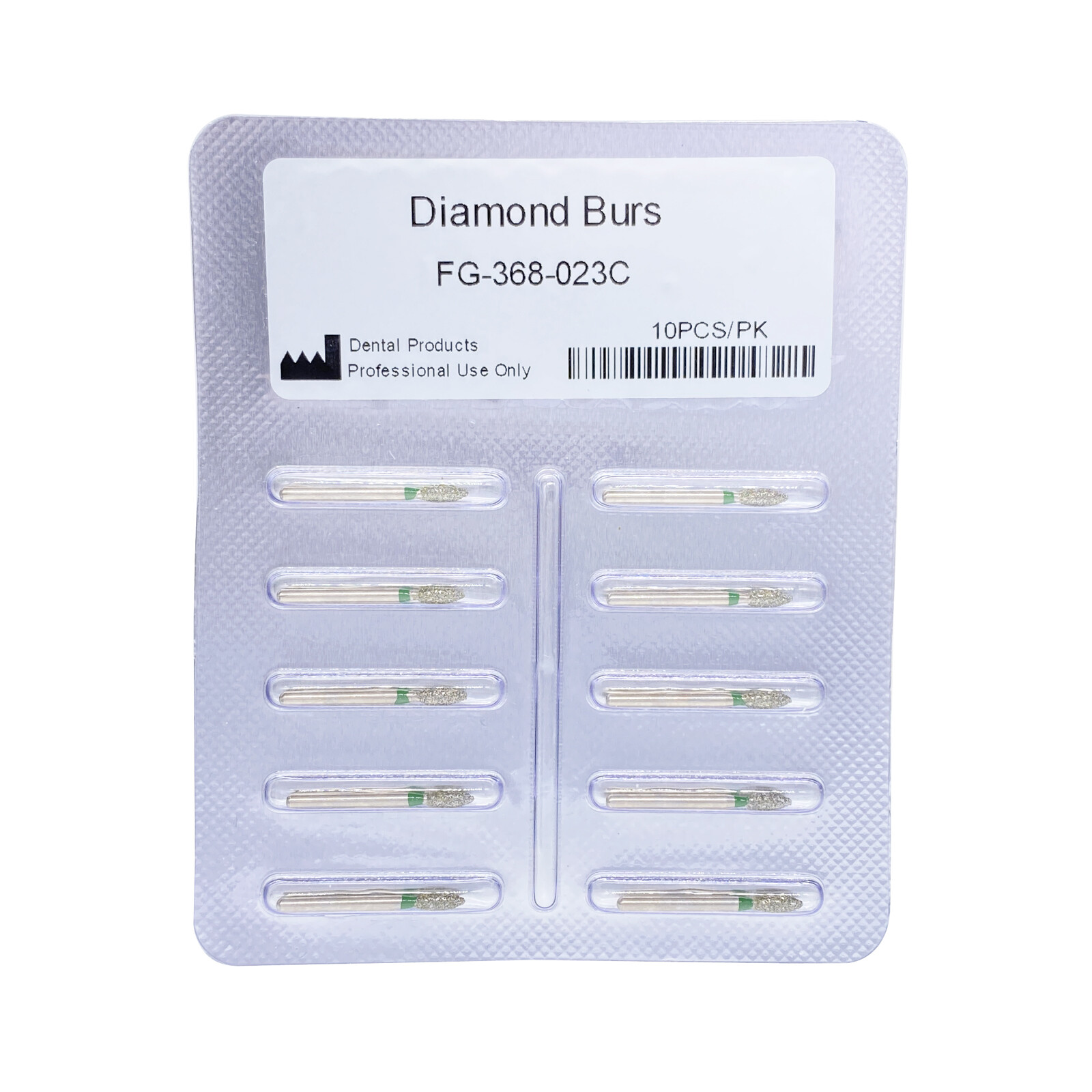 Dental Football Diamond Burs Friction Grip 368/023C Coarse Grit Green Multi-Use