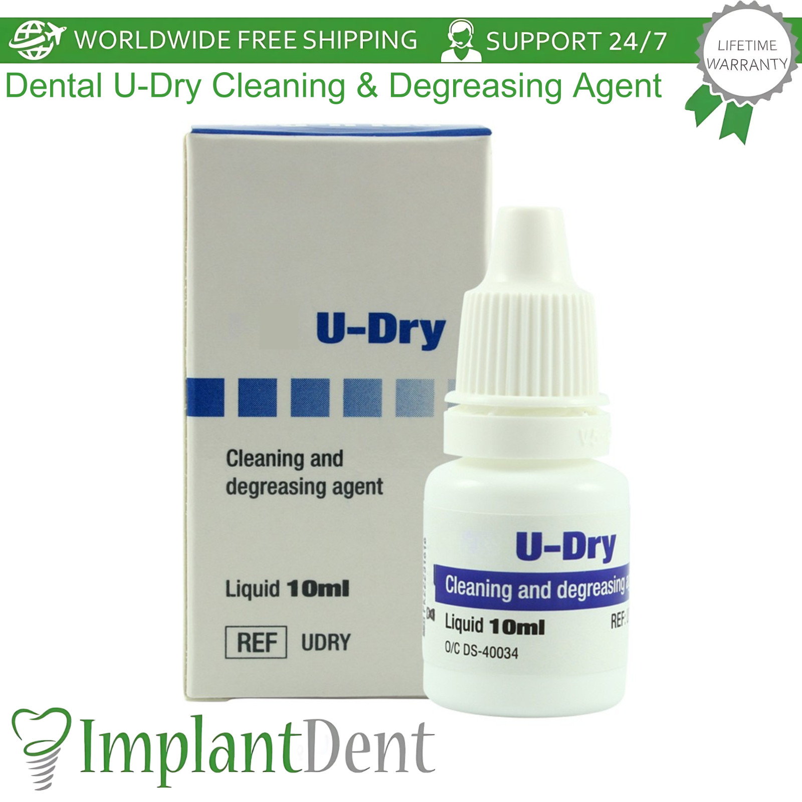 Dental U-Dry Cleaning & Degreasing Agent Removes Moisture Clear Color 10ml