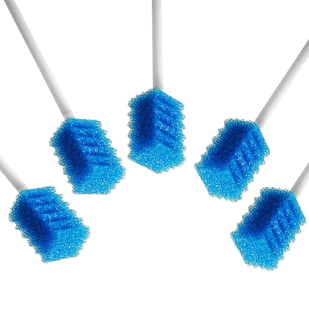 MUNKCARE Oral Care Swabs Disposable- Blue 100 100 Count (Pack of 1),