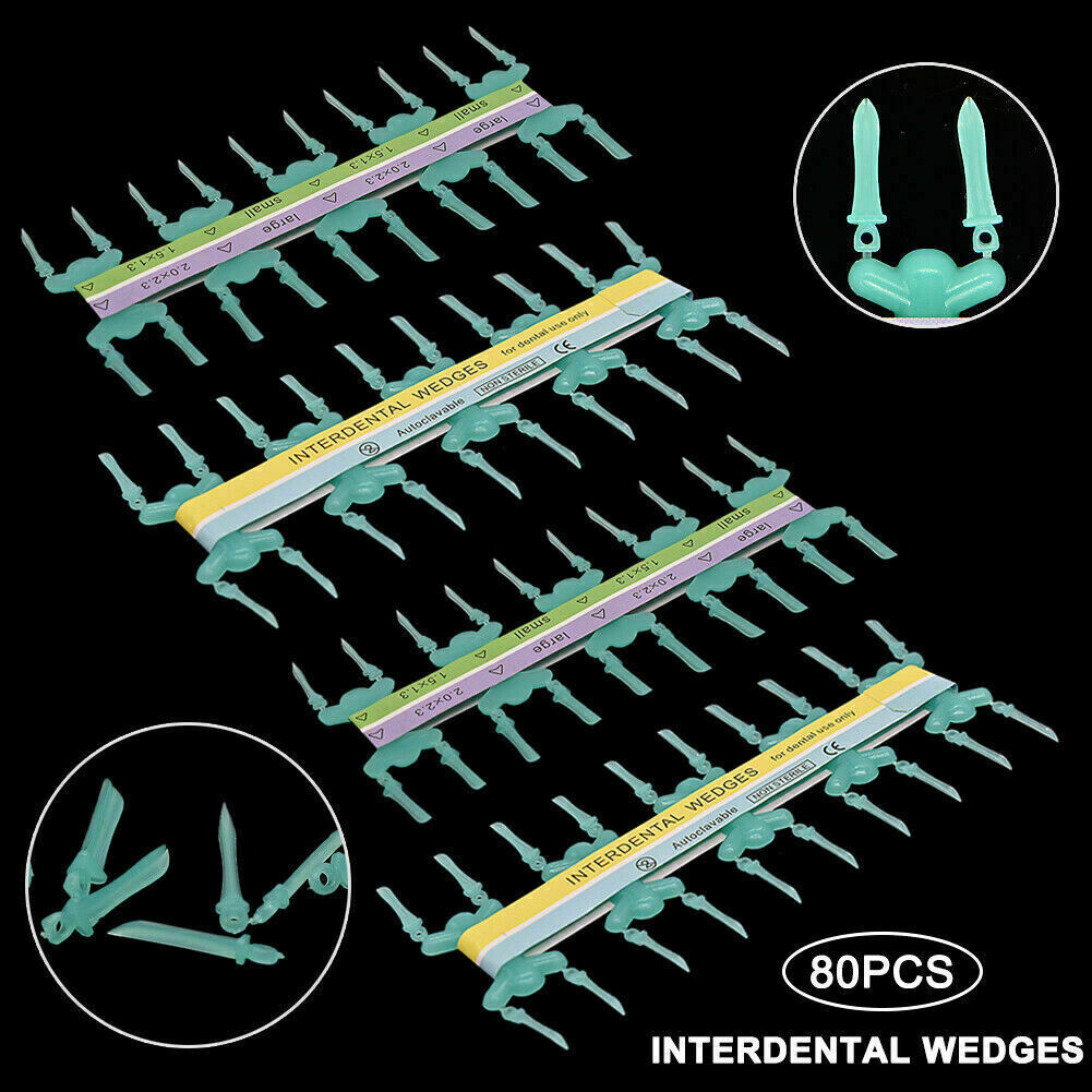 120 Pcs Dental Matrices Large/Middle/Small/X-Small Plastic Interdental Wedges