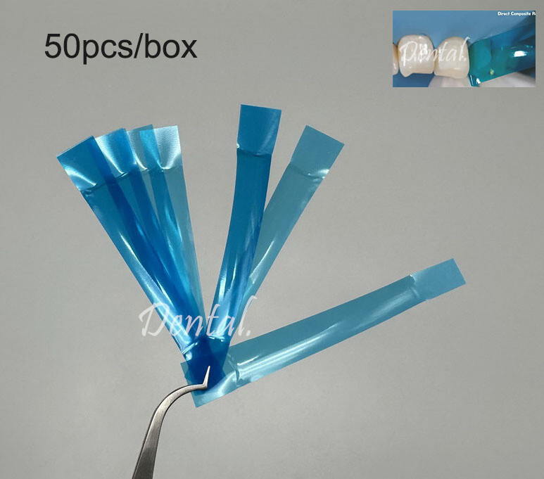 Dental Contoured Anterior Matrix Blue Polyester Strip Restoration Matrices 005mm