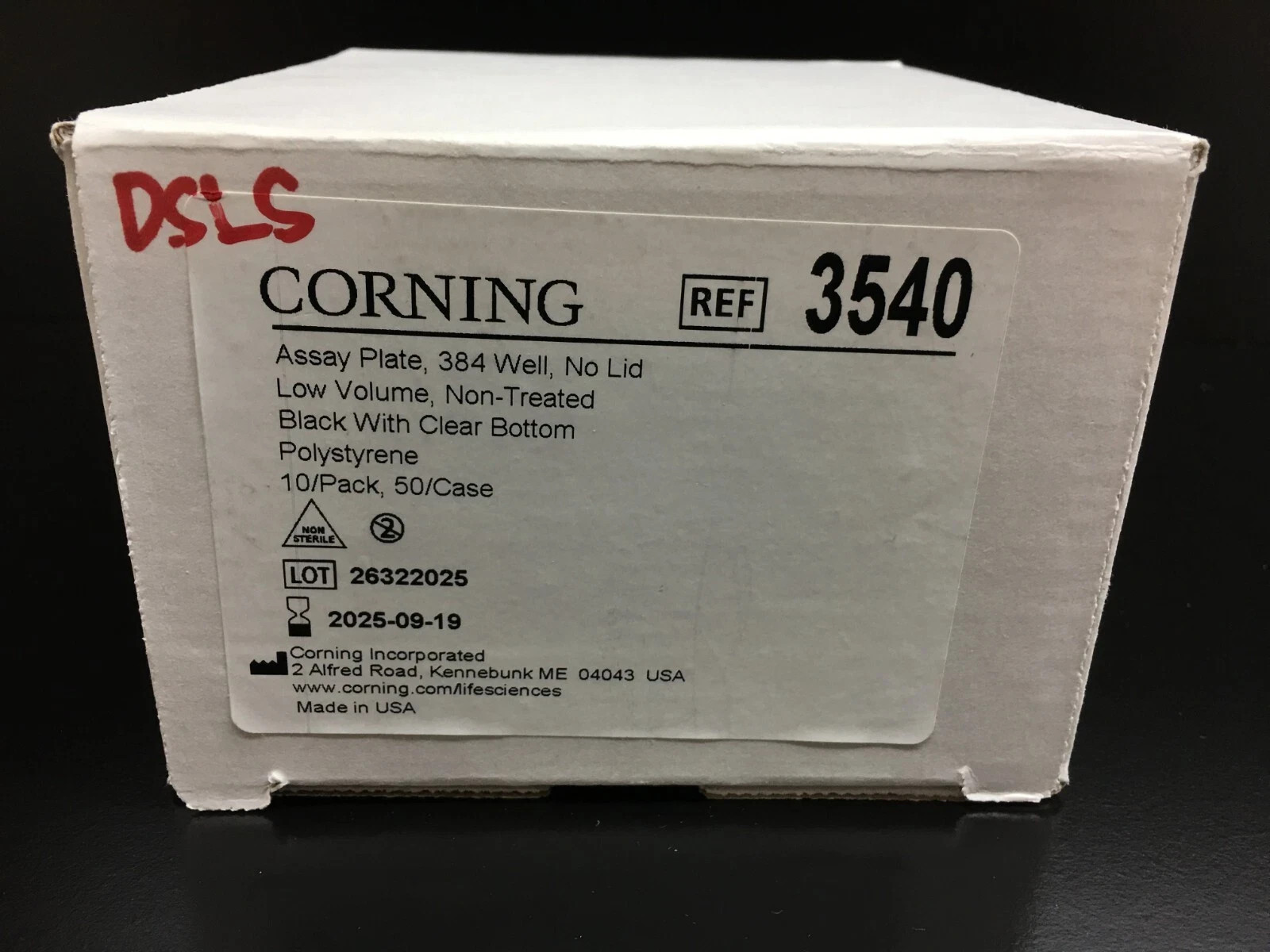 Corning REF 3540 Low Volume 384-well Black/Clear Flat Bottom Microplate 9 PCS