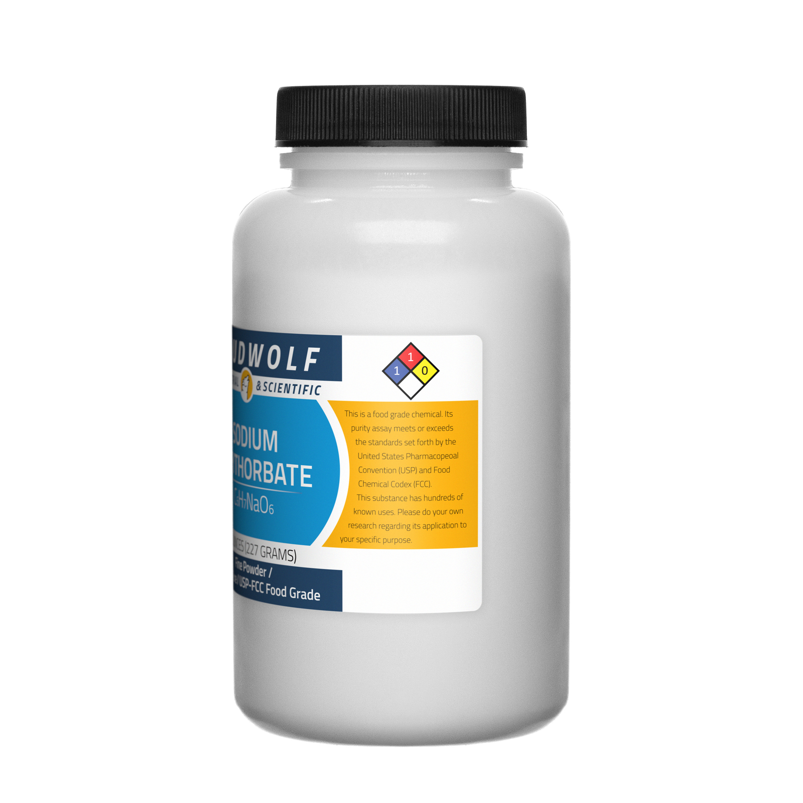 Sodium Erythorbate, 8oz, USP-FCC Food Grade, Sturdy Bottle, SHIPS SAME DAY