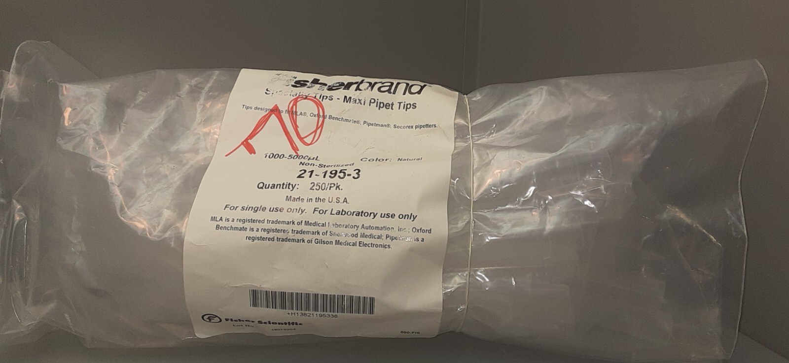 FISHERBRAND 1000-5000uL Specialty Maxi Pipette Tips 21-195-3