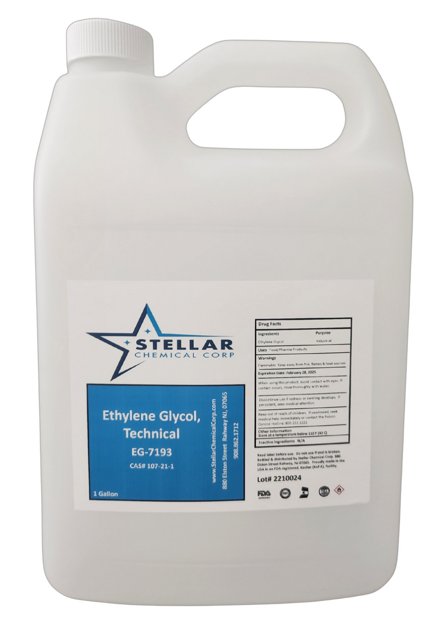 Ethylene Glycol, Tech Grade ~~ Stellar Chemical ~~ 4 Gallons