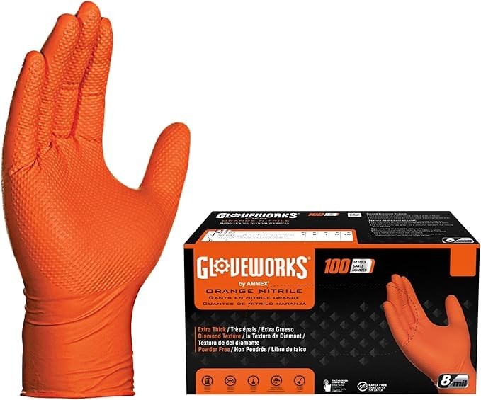 gloveworks orange xl nitrile GWON48100