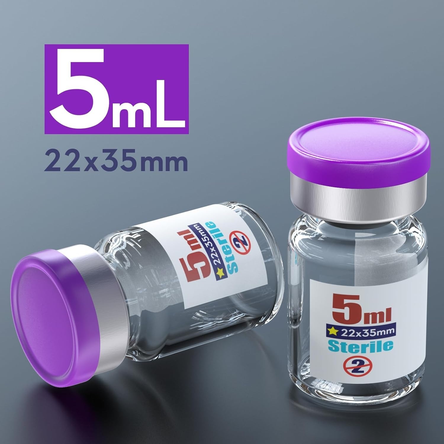Sterile Empty Vials with Self Healing Injection Port,with Flip Off Aluminum C…