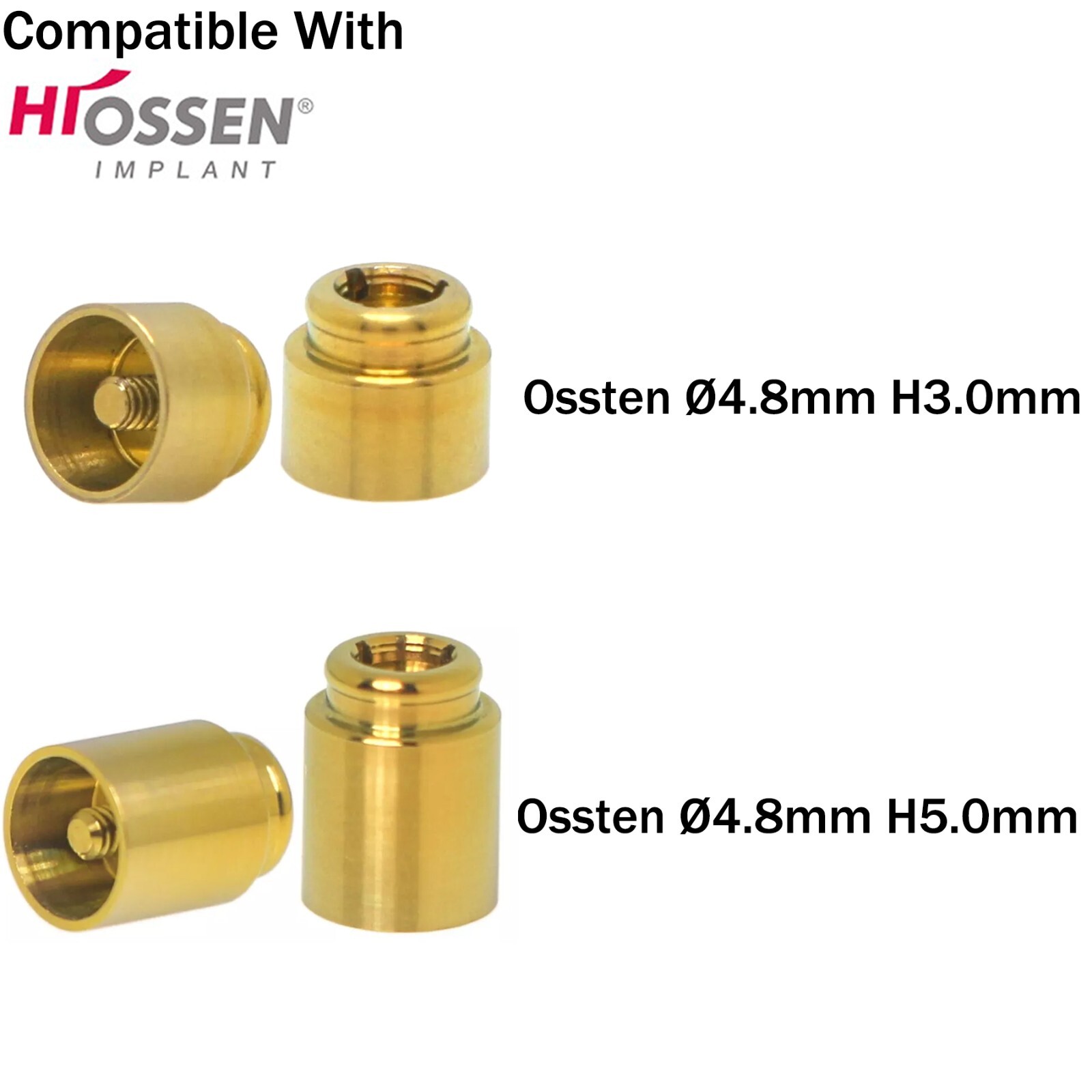 Implant Multi-Unit Locator Abutment ∅4.8mm& Male Caps fits Hiossen Nobel Active